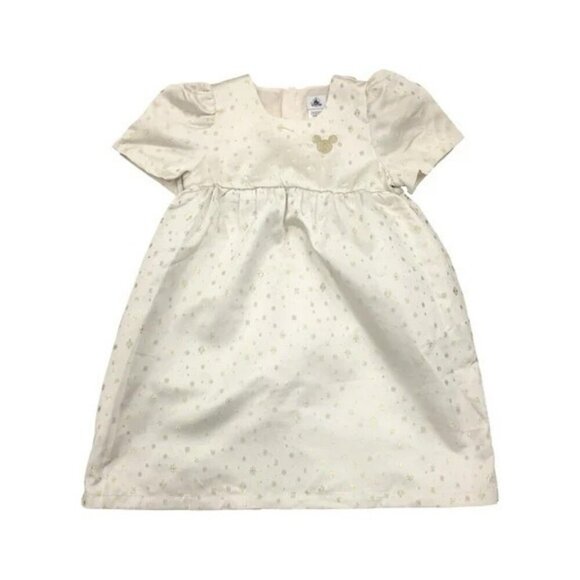 Disney Ivory Glitter Satin Minnie Mouse Adaptive Dress Small (5/6) Event Wedding - Picture 1 of 9